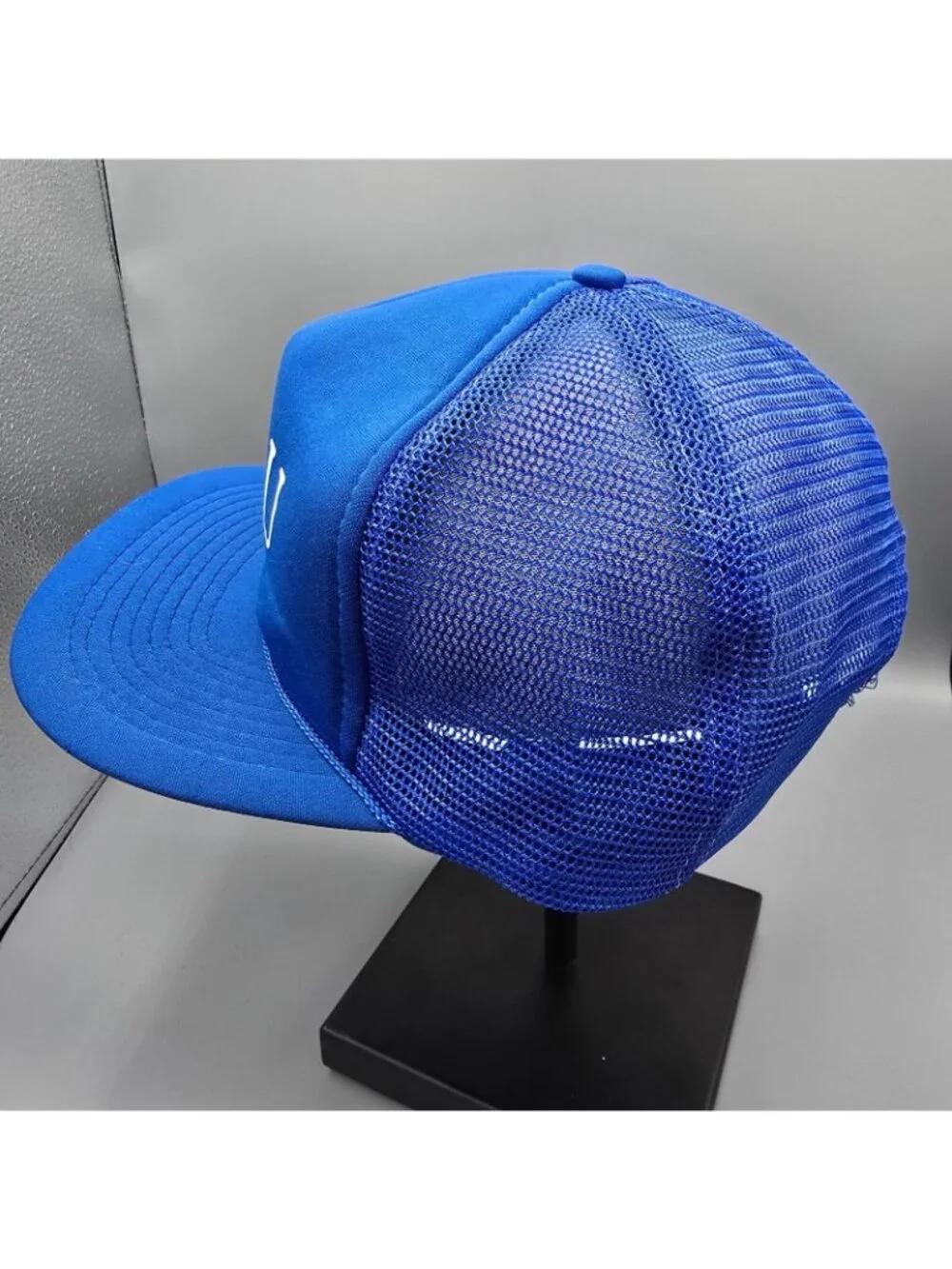 Vintage Distressed PW4U Blue Adjustable Snapback Mesh Crown Trucker Hat